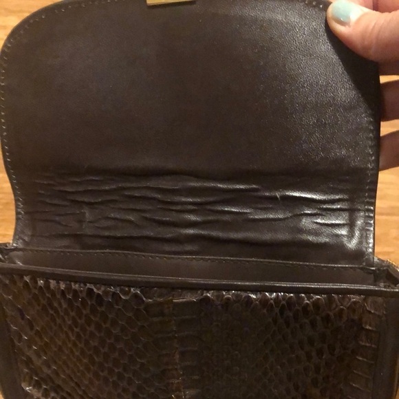 Vintage dark brown snakeskin crossbody bag. - Picture 8 of 9